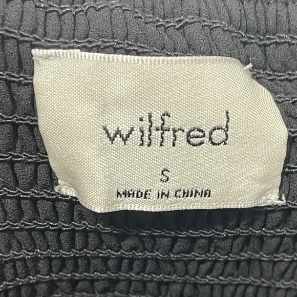 Aritzia Wilfred Arts Black Smocked Square Neck Spaghetti Strap Mini Dress Tiered - Picture 5 of 8